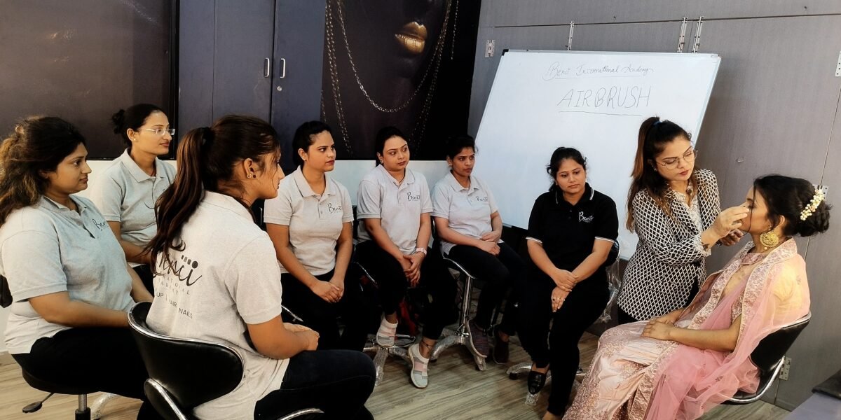 Woman starting her own beauty salon business after completing a cosmetology course